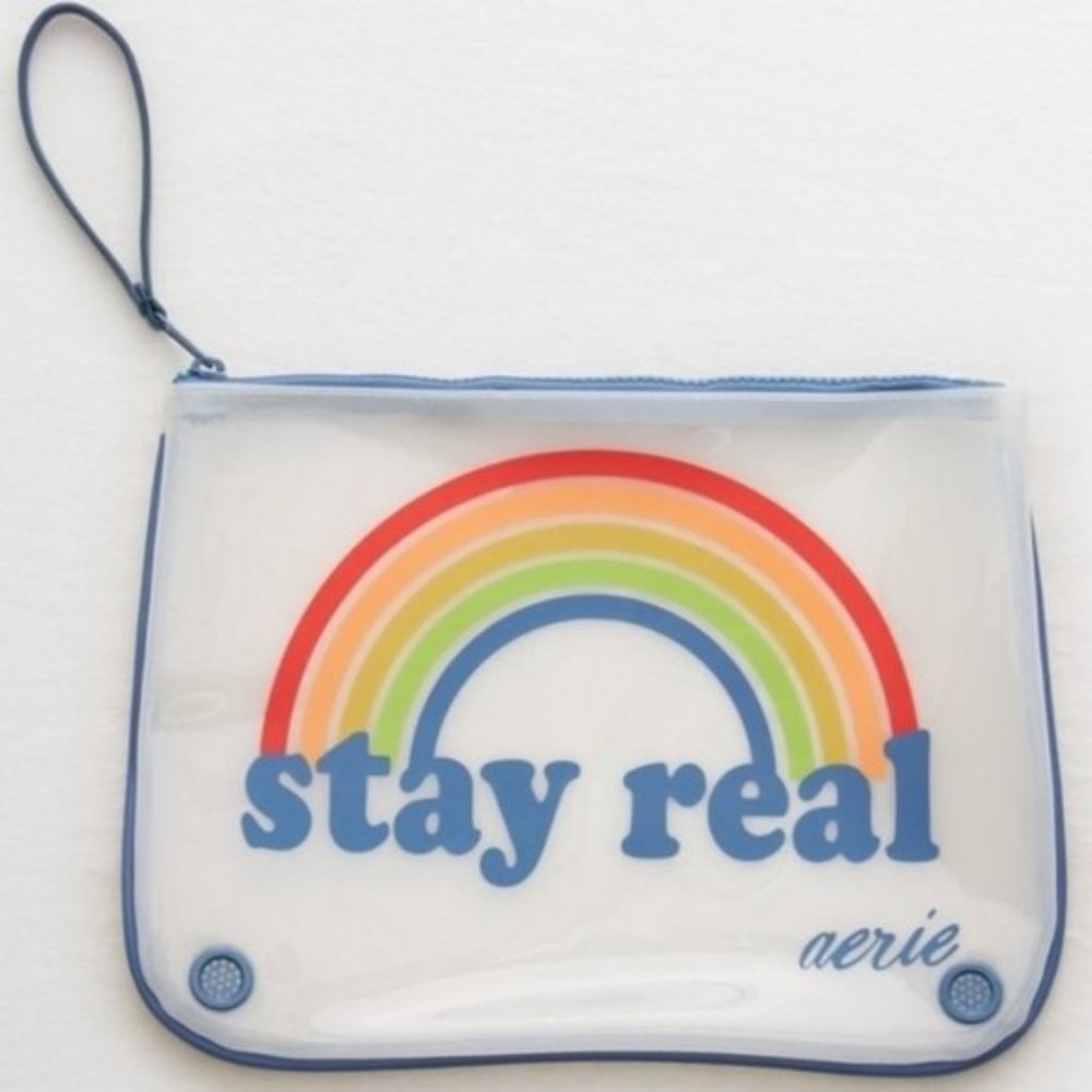 AERIE American Eagle Stay Real SwimSuit Beach Make Up Bag